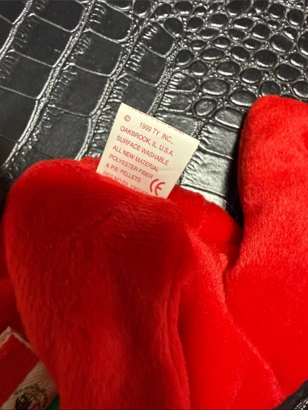 Ty Red Plush Bear with Mexico Flag Patch (OSITO)